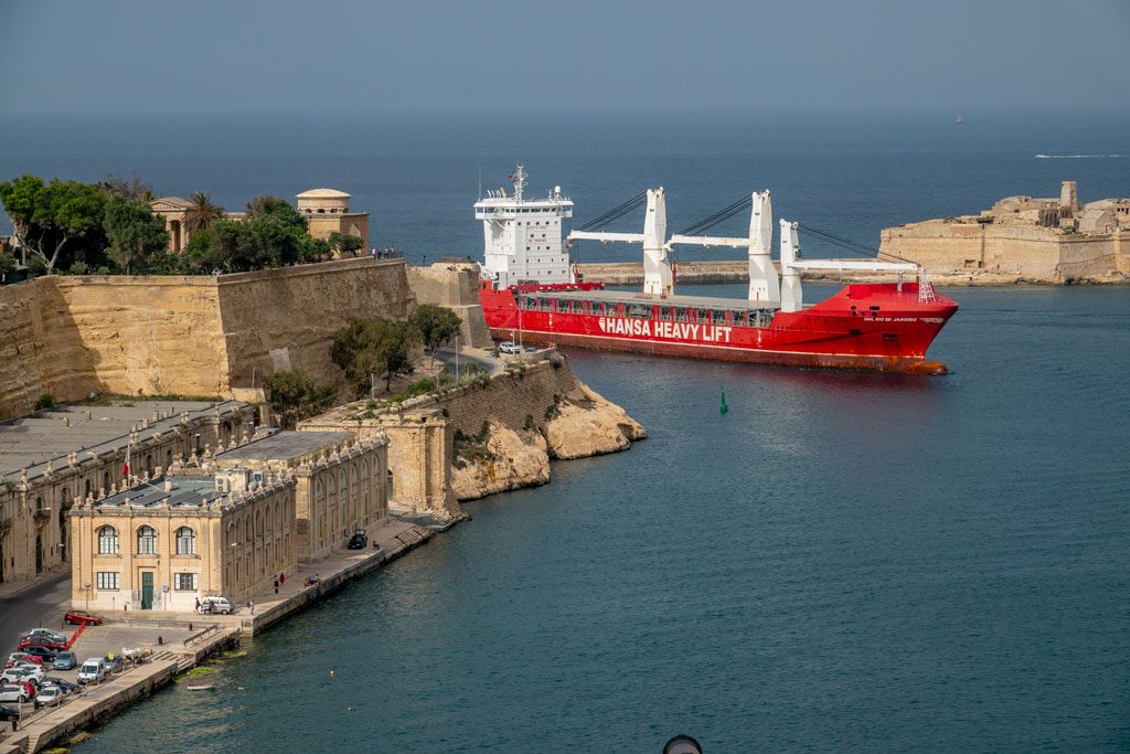 Valletta - ship entering harbor
